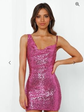 Hello Molly Size 4 Citadel Skies Pink Sequin Mini Dress